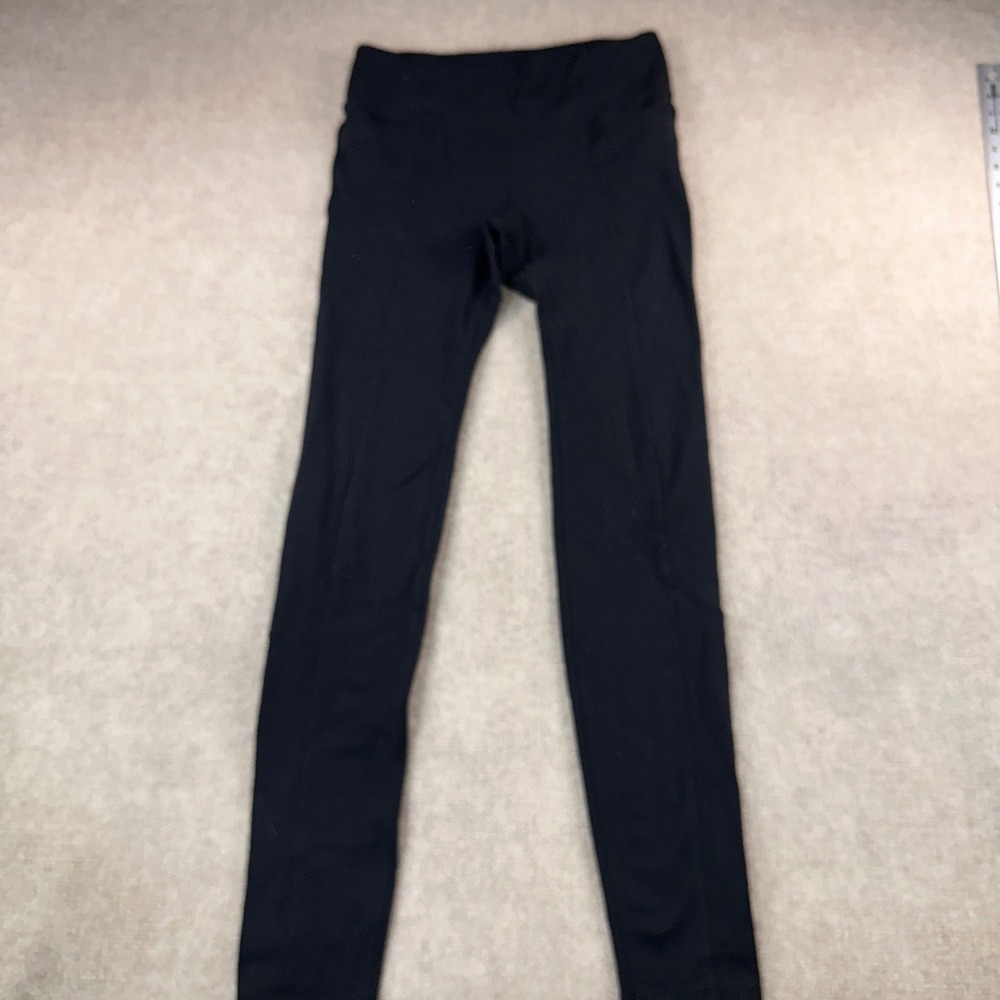 Athleta Womens Black High Rise Pockets Supplex Nylon Athletic Leggings MT